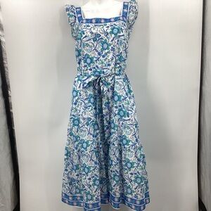*** Talbots Blue and Green Floral Dress *** 14 W
